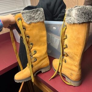 Timberland Honey Lace-Up Boots with Faux Fur